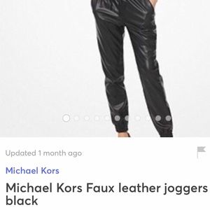 Michael Kors - faux leather black joggers